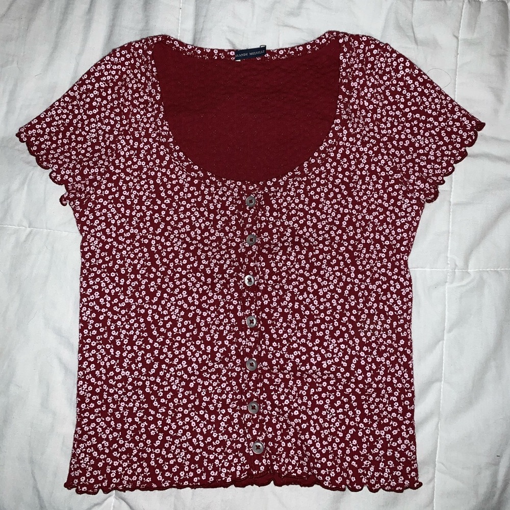 ✨SOLD✨ BRANDY MELVILLE RED FLORAL ZELLY